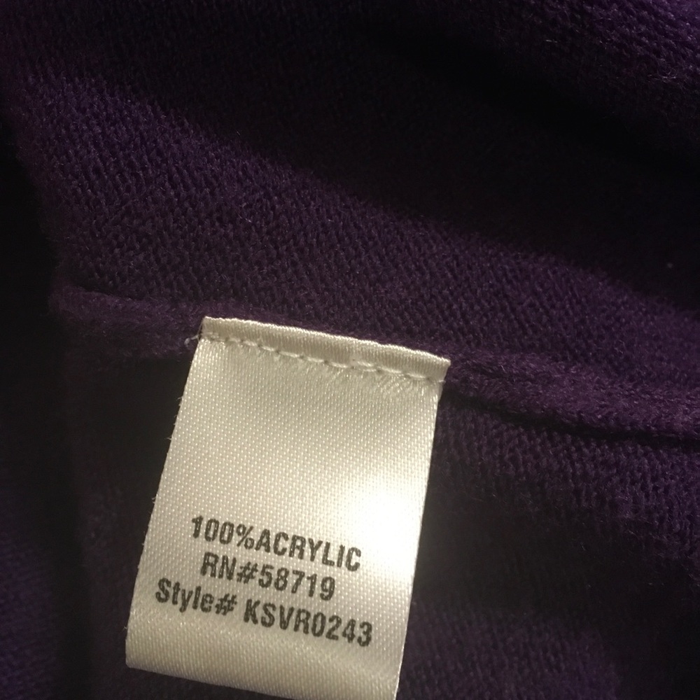 Choices Purple Fringe Cardigan MP FREE SHIP - Picture 6 of 6
